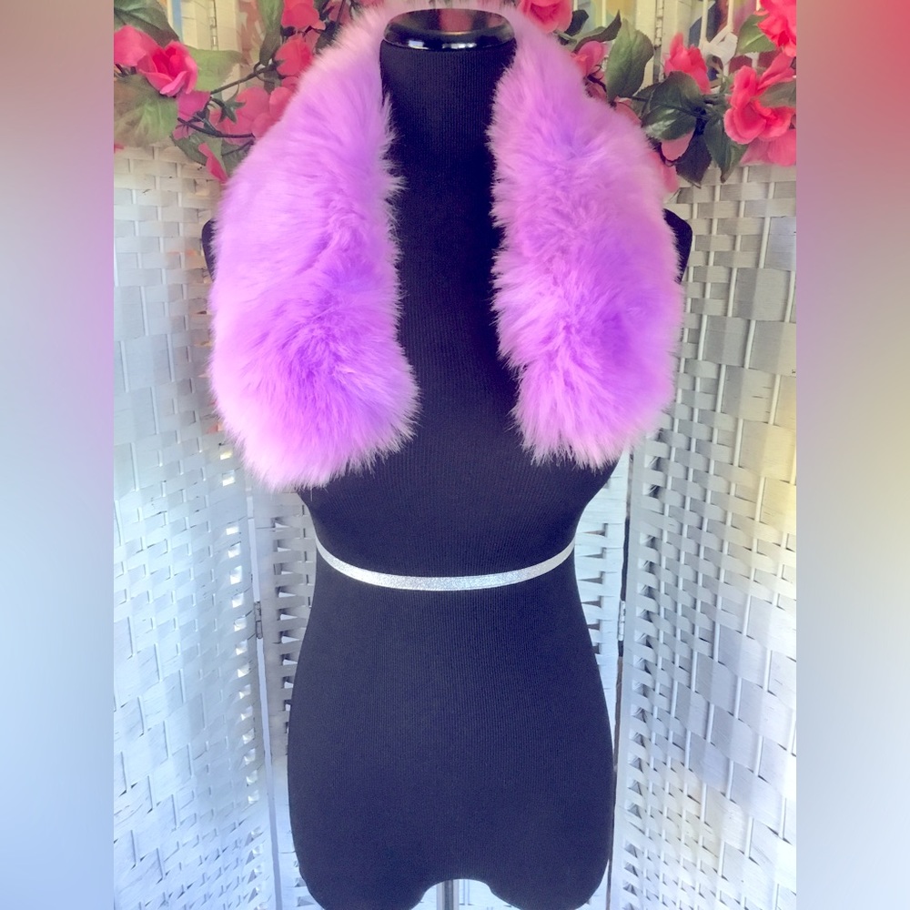 Lavender Purple Faux Fur scarf collar NEW